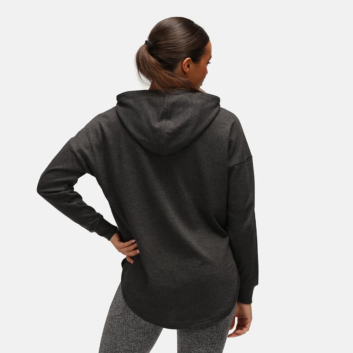 TKB Charcoal Curved Hem Hoodie