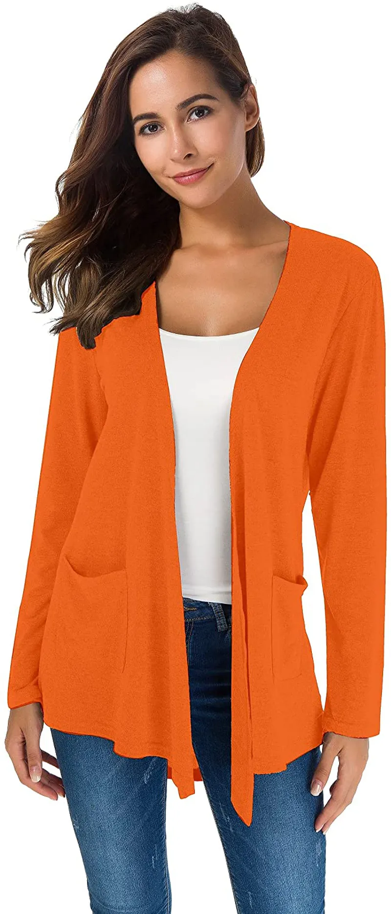 TownCat Cardigans for Women Loose Casual Long Sleeved Open Front Breathable Cardigans with Pockets