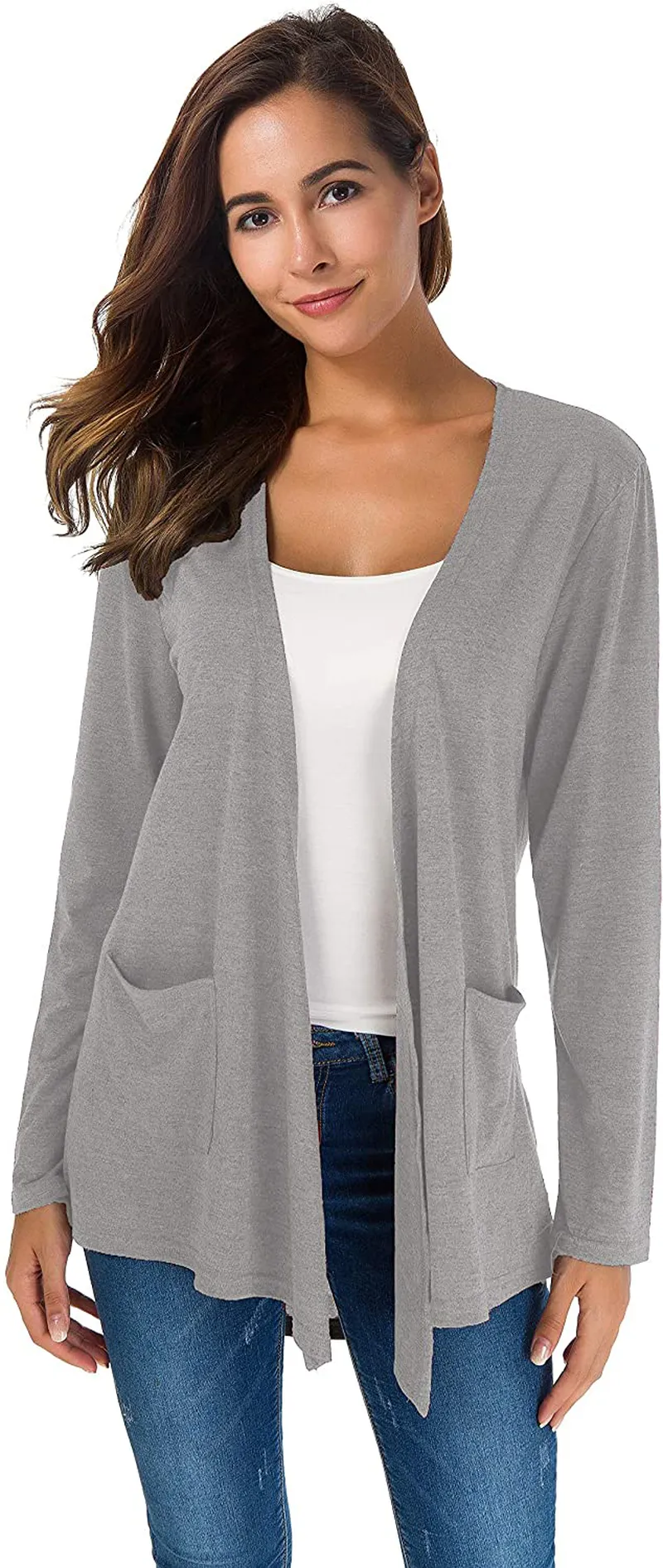 TownCat Cardigans for Women Loose Casual Long Sleeved Open Front Breathable Cardigans with Pockets