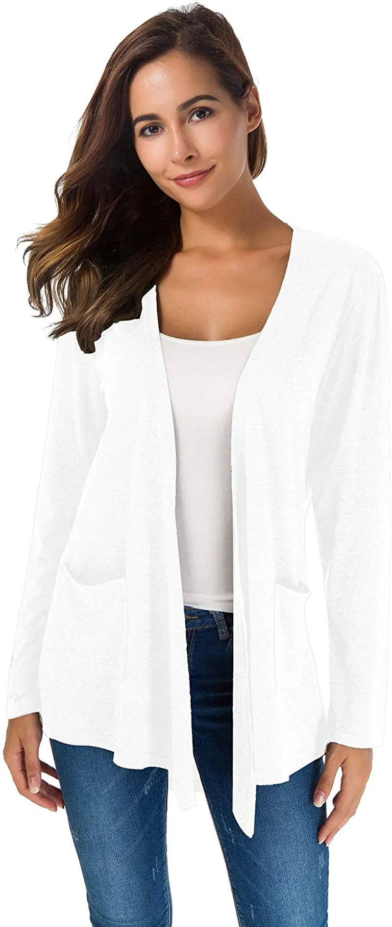TownCat Cardigans for Women Loose Casual Long Sleeved Open Front Breathable Cardigans with Pockets