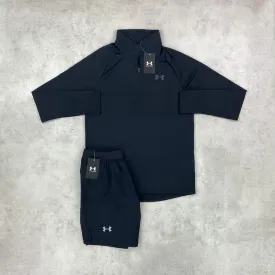Under Armour Tech Half Zip/ Shorts Set Black