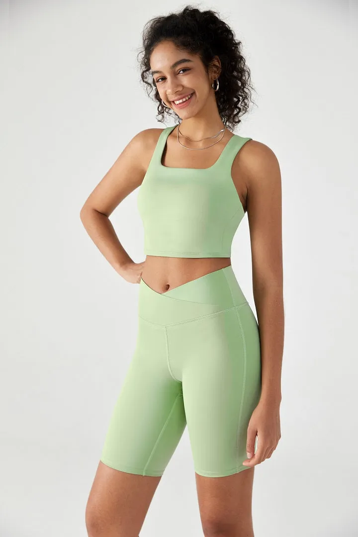 V-shaped Sports Bra and Shorts Set