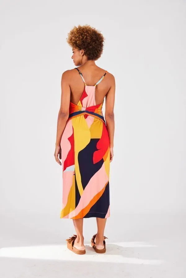 vestido farm midi costela de cor 324704