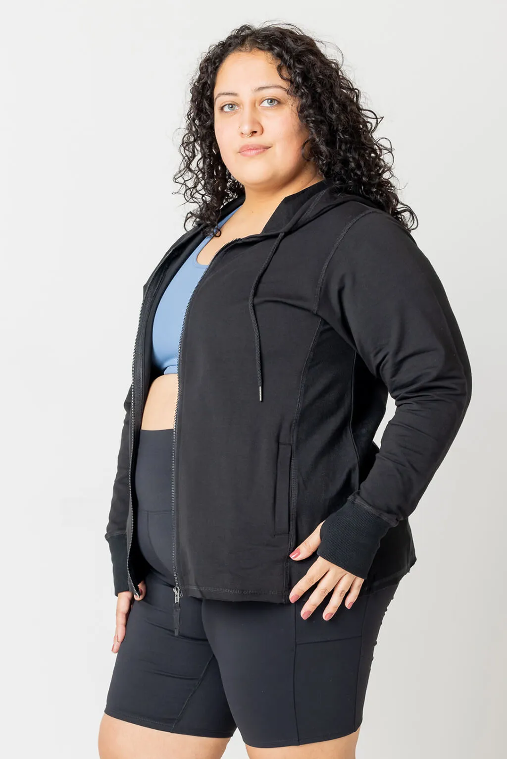 Zip Up Thumbhole Hoodie